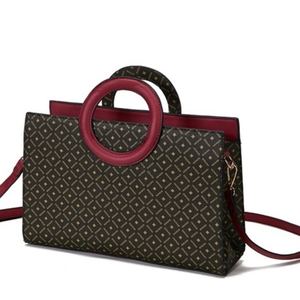 Bosalina Top Handle Logo Print Convertible Handbag